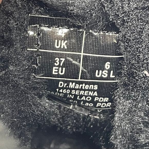 Women's Dr. Martens 1460 Serena Faux Fur Lined Lace Up Boots - Black - Size 6 - Picture 9 of 9